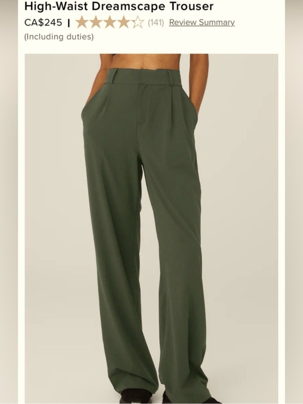 Alo Yoga High-Waist Dreamscape Trouser — Olive